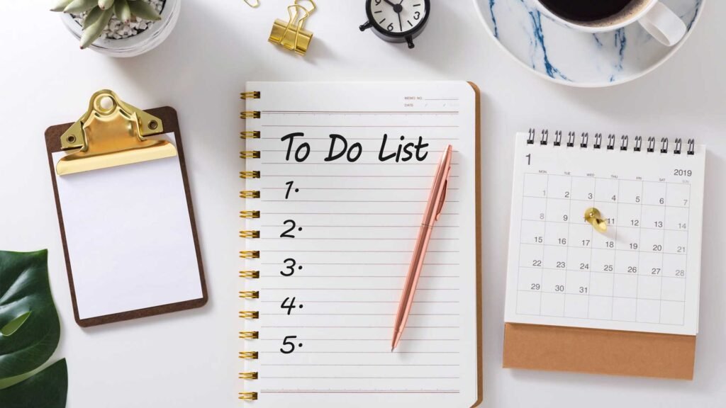 Make a to do list to relieve your stress.